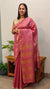 Pink tussar silk saree