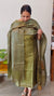 Green tussar silk suit