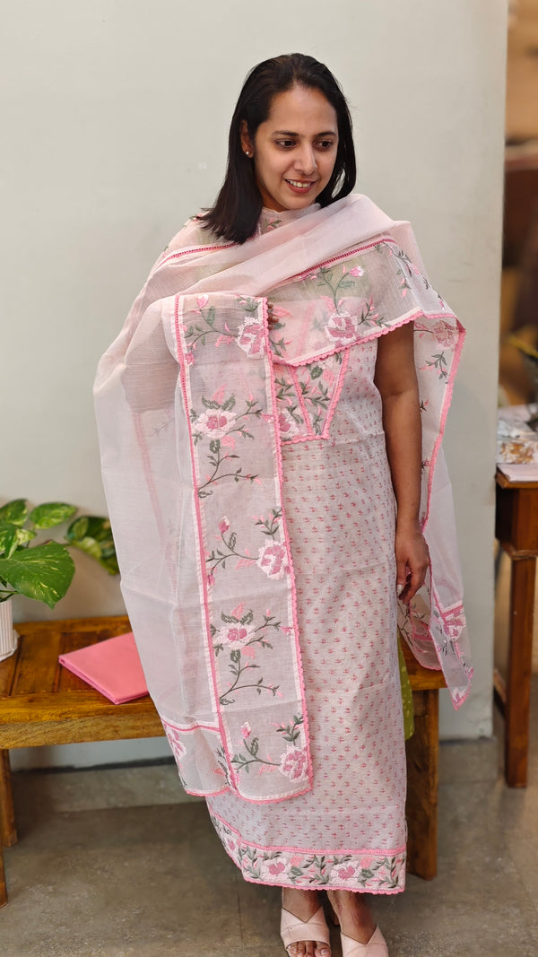 Pink net kota suit