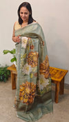 Tussar silk floral print Saree