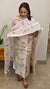 Light grey painted tussar silk suit