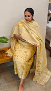 Golden mustard tussar silk suit