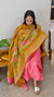 Printed tussar silk suit
