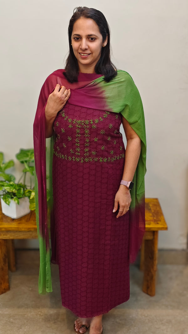 Cherry Hakoba cotton suit(3pc set)