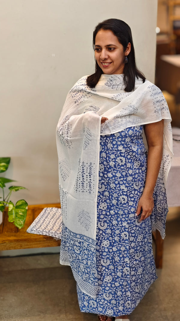 Block print cotton suit