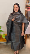 Grey tussar silk suit