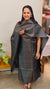 Grey tussar silk suit