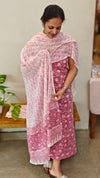Off white and pink cotton suit