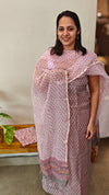 Pink and grey kota doria suit