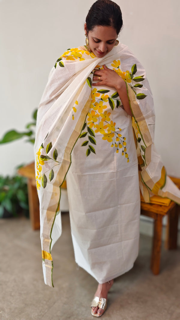 Hand painted kerala suit