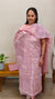 Lilac embroidered tussar silk suit
