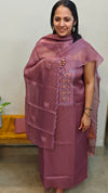 Embroidered net kota suit