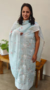 Powder blue Semi Linen Salwar suit(3 pcs)