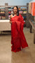 Pinkish Red Tussar silk saree with silver Zari weaving