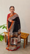 Black Maheswari saree
