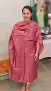 Blush pink tussar silk suit