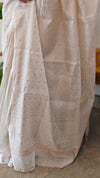 Off white matka silk saree