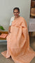 Peach chikankari saree