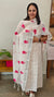 Off white embroidered 3 piece suit