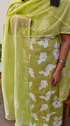 lime green net kota salwar