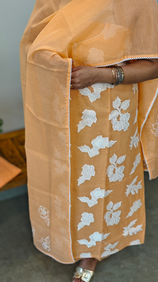 Light peach net kota salwar