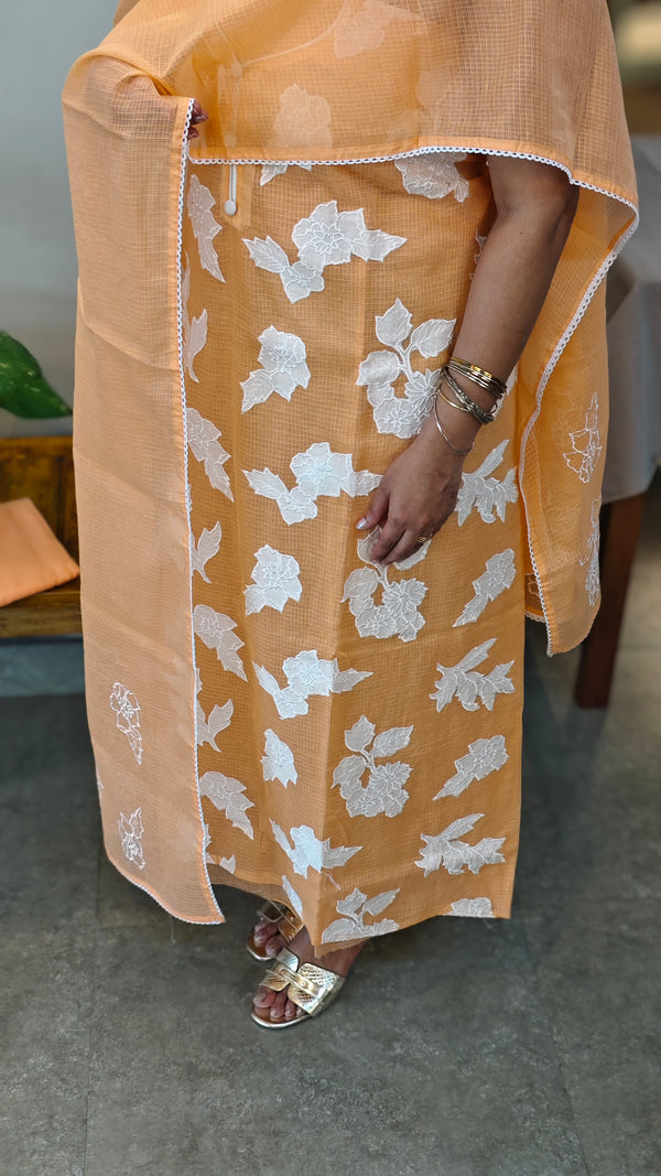 Light peach net kota salwar