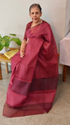 Deep pink silky kota saree