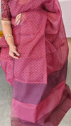 Deep pink silky kota saree