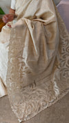 Beige shade applique designed saree