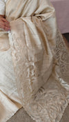 Beige shade applique designed saree