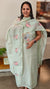 Pastel green embroidered net kota suit