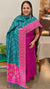 Magenta raw silk saree with banarasi dupatta