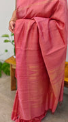 Blush pink Raw silk saree