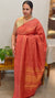 Rust orange Raw silk saree