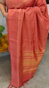 Rust orange Raw silk saree