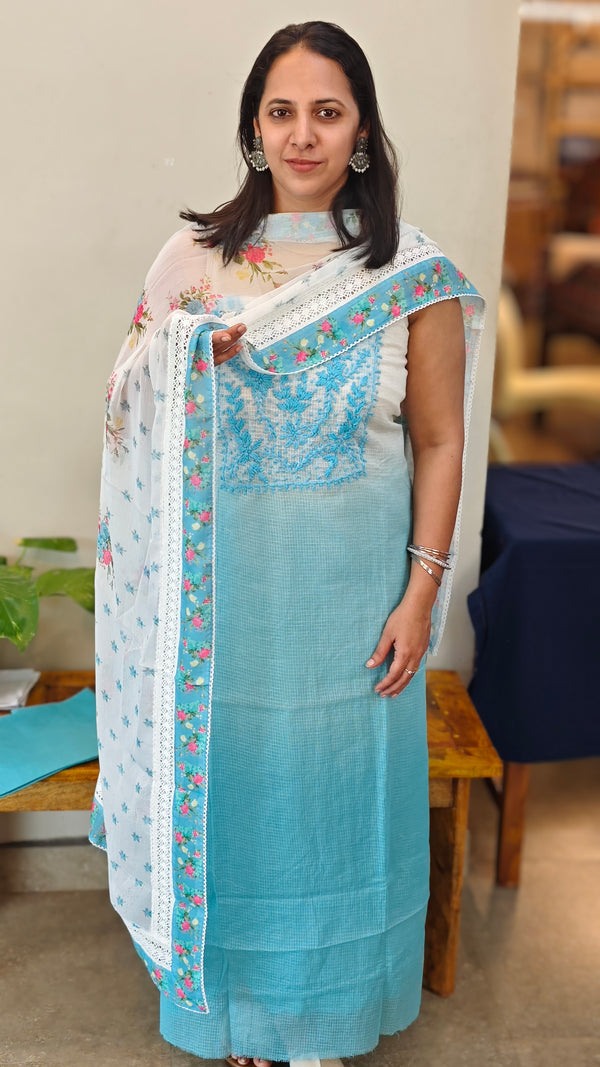 Ombre blue net kota suit