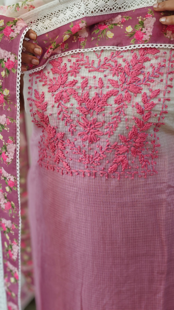 Ombre pink net kota suit