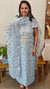 Blue linen embroidered suit