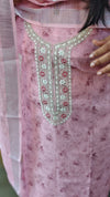 Pink blended linen suit