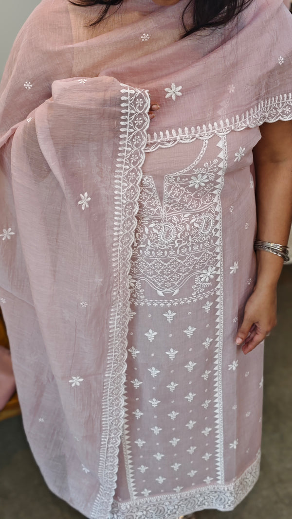 Lilac mal chanderi suit
