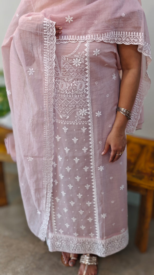 Lilac mal chanderi suit