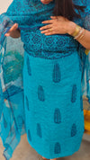 Aqua blue Tepchi kota suit