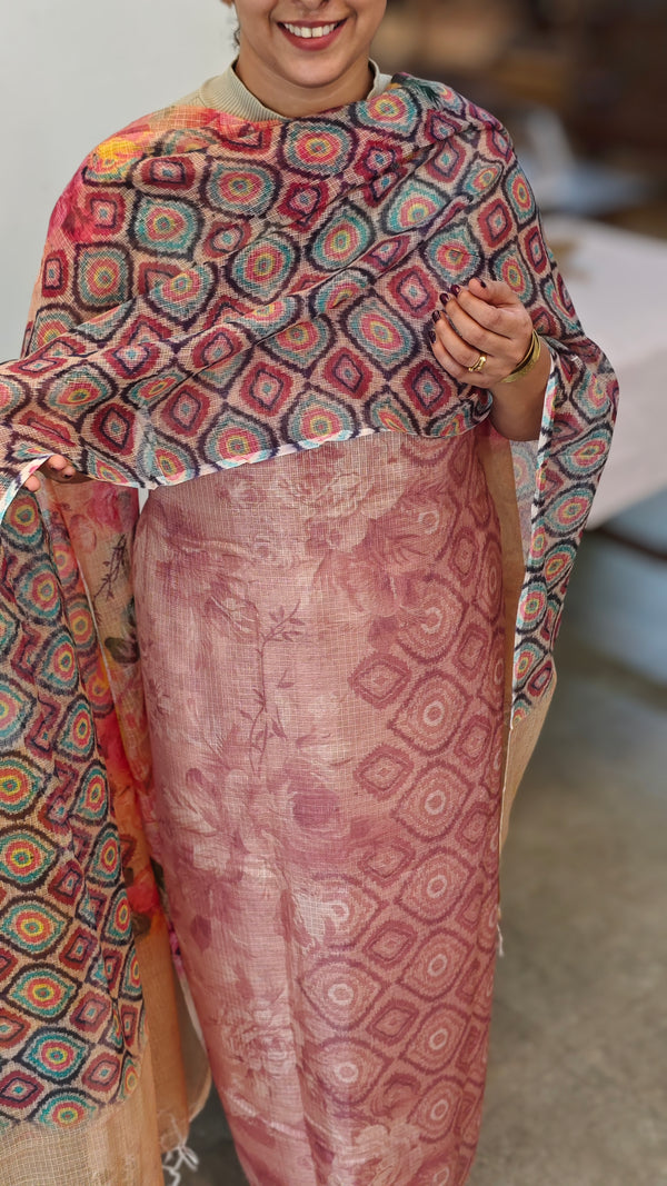 Digital printed net kota suit