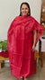 Chilli red embroidered tussar silk suit