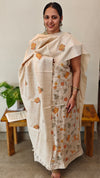 Beige desi tussar suit