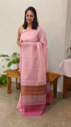 AXPR - Light pink printed silky kota saree