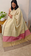 AXPR - Greenish yellow silky kota saree