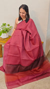 AXPR - Maroon silky kota printed saree