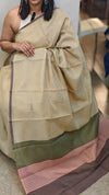 AXPR - Beige printed silky kota saree