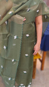 Moss green net kota suit